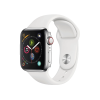 Refurbished Apple Watch Series 4 | 40mm | Stainless Steel Argent | Bracelet Sport Blanc | GPS | WiFi + 4G