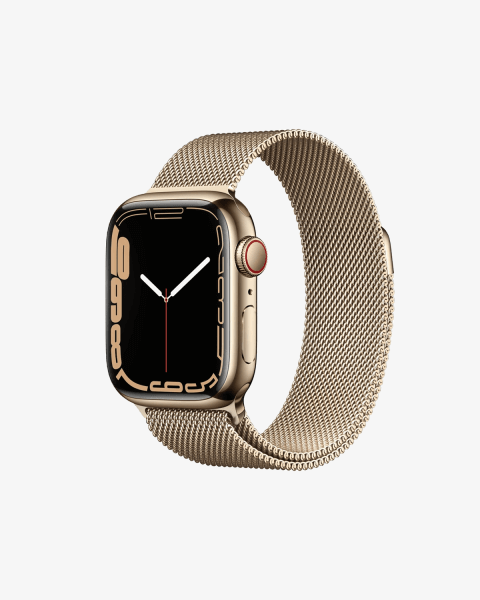 Refurbished Apple Watch Serie 7 | 41mm | Stainless Or | Bracelet Milanais Or | GPS | WiFi + 4G