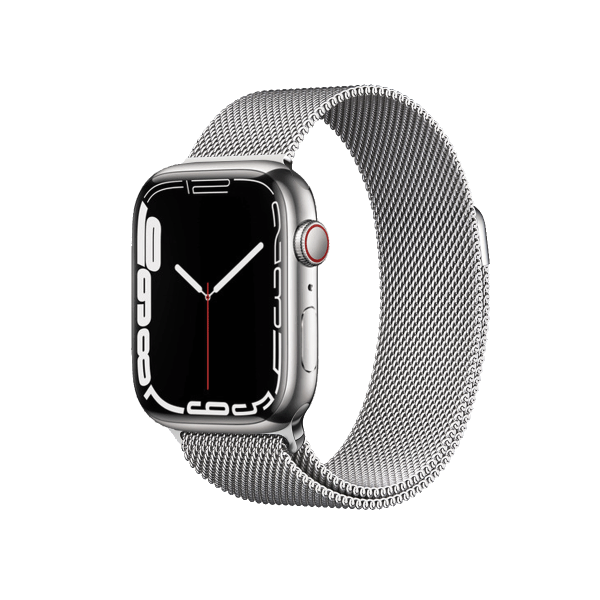 Refurbished Apple Watch Serie 7 | 41mm | Stainless Steel Argent | Bracelet Milanais Argent | GPS | WiFi + 4G