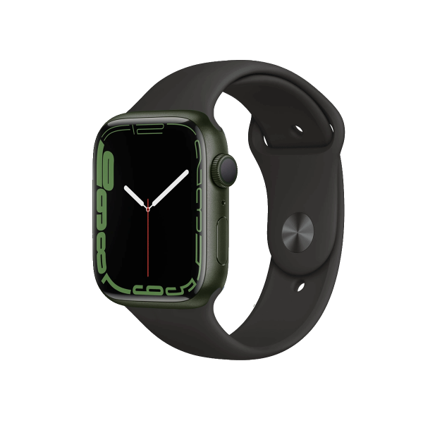 Refurbished Apple Watch Serie 7 | 45mm | Aluminium Vert | Bracelet Sport Noir | GPS | WiFi