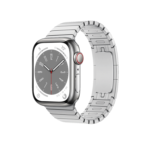 Refurbished Apple Watch Serie 8 | 41mm | Stainless Steel Argent | Bracelet à Maillons Argent | GPS | WiFi + 4G