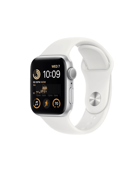 Refurbished Apple Watch Series SE 2022 | 40mm | Aluminium Argent | Bracelet Sport Blanc | GPS | WiFi