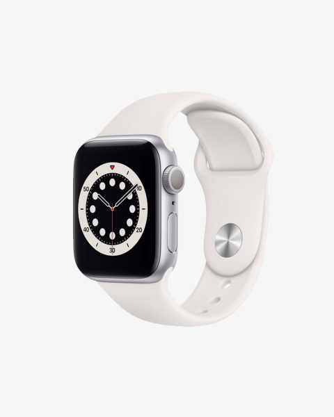 Apple Watch Series 6 | 40mm | Aluminium Argent | Bracelet Sport Blanc | GPS | WiFi + 4G